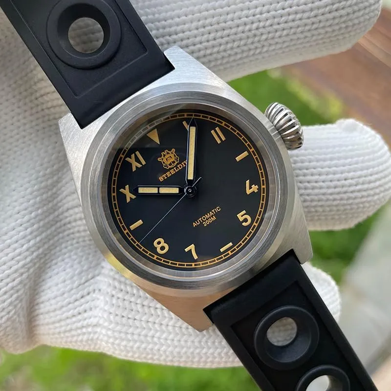 Luminous Sapphire Mirror odorous blow repute town NH35 Military ACHARD AMOY Men Automatic Watch Pilot 39mm Mechanical Wristwatch Diver 20ATM C3 