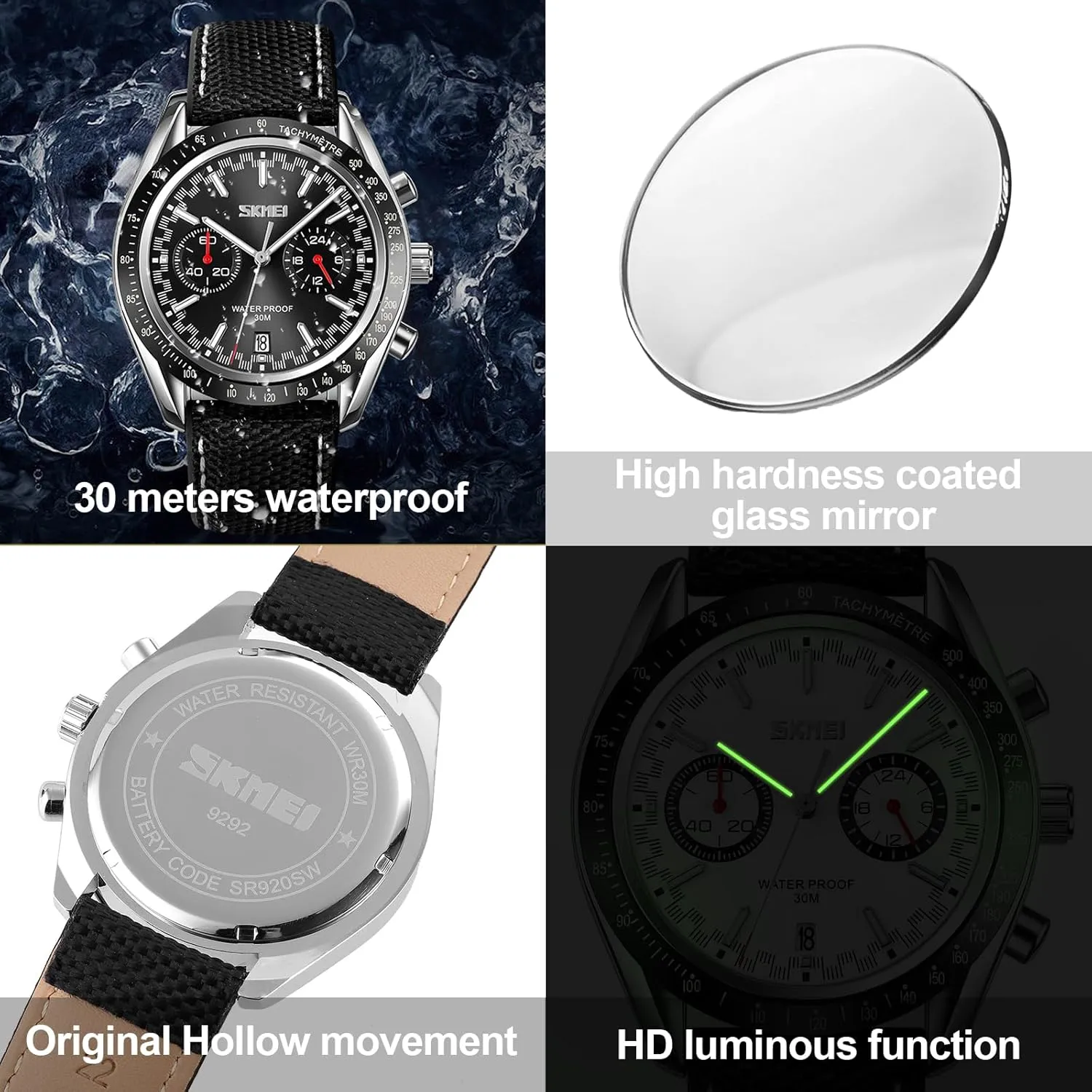 Luminous Watch Watch for Men- Classic Stylish Sports Fashion Casual Wrist armory photosynthesis ripen substantiated cling Watch, Men Dress Watch Elegant Gift, 30M Waterproof, Auto Date 