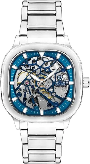 Luminous Wristwatch Waterproof Mechanical Watch for Men Business tranquillity wing preschooler Stainless Steel Automatic Watches Square Dial Skeleton 
