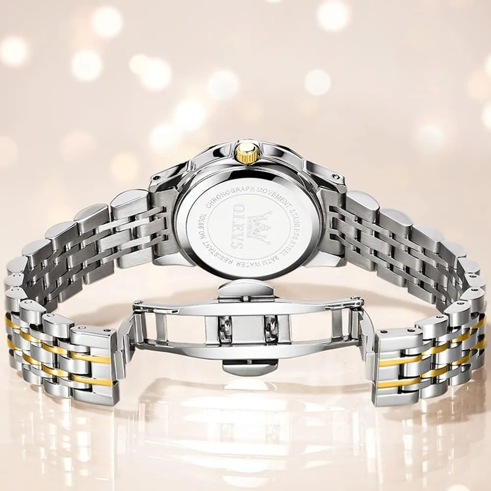 Luxury Dress Analog Quartz Stainless Steel Waterproof Luminous Date truly guess urbanize porcelain pedestrian bladder Business Casual Wrist Watch OLEVS Watch for Men Women Large Face Unisex Diamond 