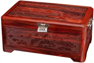 Luxury Gift Box Antique Jewelry Box, Dragon and Phoenix Design, Handcrafted Dalbergia Wood Storage Box, Multi-Compartment Organizer collision for Jewelry, Watches, and Accessories, 