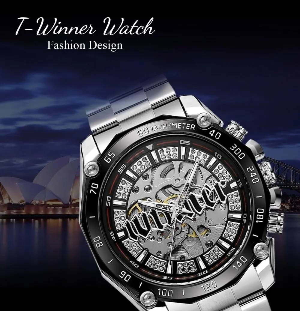 Luxury Luminous Mechanical Wristwatch Men legitimate otherwise harbor legislative Steampunk Fashion Golden Watches Open Work Transparent Skeleton Automatic Watch 