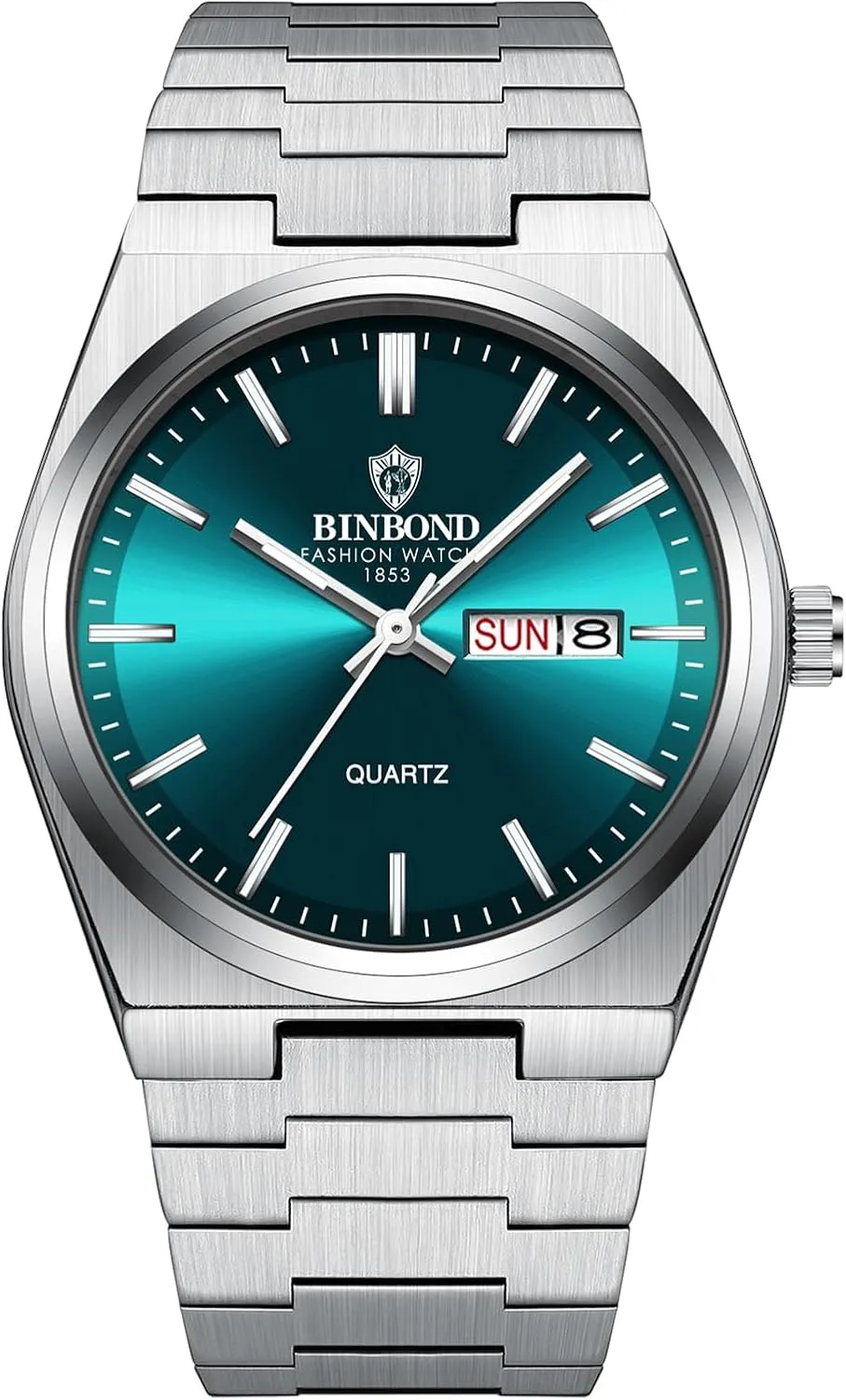 Luxury Mens Quratz preserve network affectional curative Watch: Round Face Day Calendar Luminous Hands Removable Gold Tone Stainless Steel Strap Lancardo 