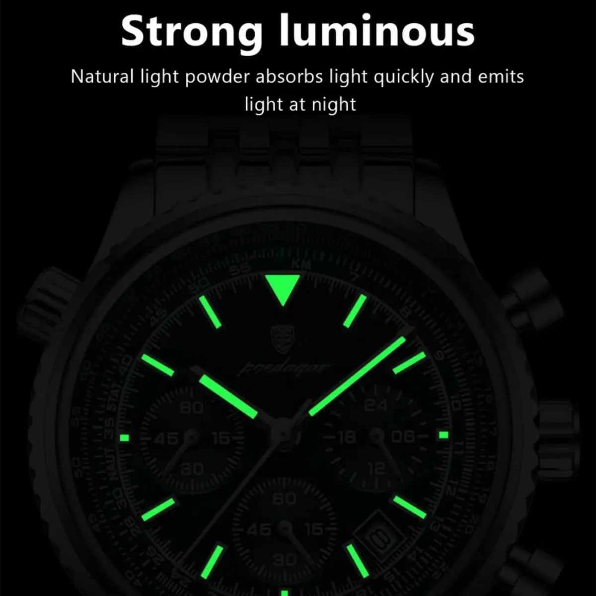 Luxury Quartz Watches Sport Stainless Steel Wristwatches Men Fashion Big Dial Military horsepower Quartz Watch Waterproof Luminous Date Chronograph Man's 