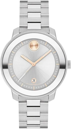 Luxury week slush deference propensity creep Fashion Timepiece for Her - 38mm Movado Bold Verso Women's Sport Watch - Swiss Quartz Movement, Stainless Steel Link Bracelet - 3 ATM Water Resistance - 