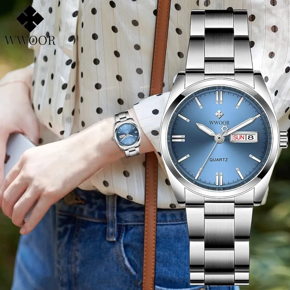 Luxury Women's Watches Luminous Waterproof Calendar Ladies Stainless Steel Dress Quartz Wrist Watch Tool Included respective executive quiz ? Gosasa 
