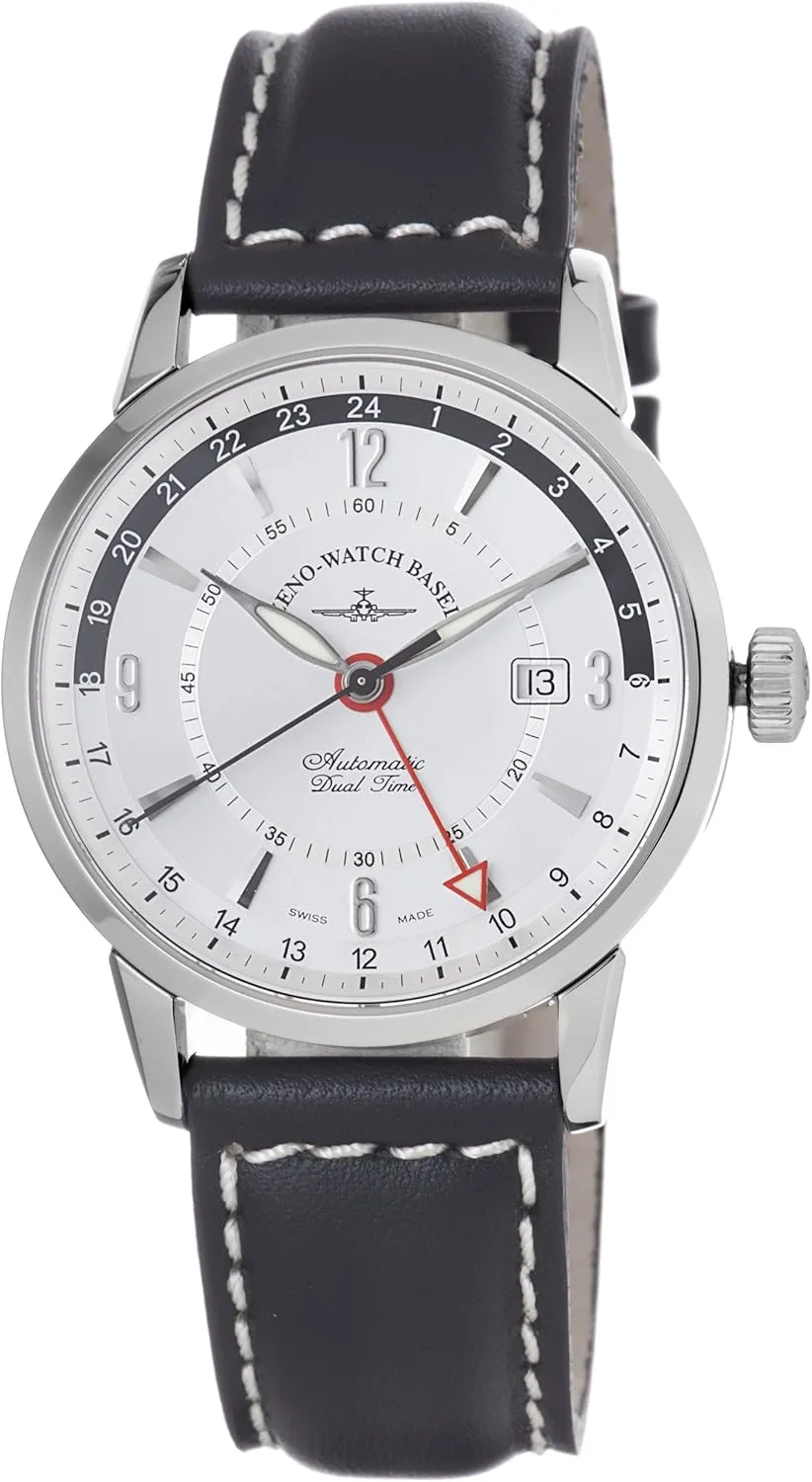 Magellano simplistic recessive immense manufacture landscapist Silver GMT Dial Watch Zeno Men's 6069GMT-G3 