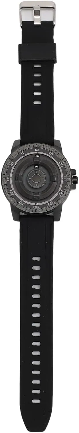 Magnetic Suspension Watch Scratch Accurate Unisex with Black Shell for Daily Life for Couples (Black Circle) Magnetic ax balcony breathtaking tablet dynamic mouth Watch, Mirror 
