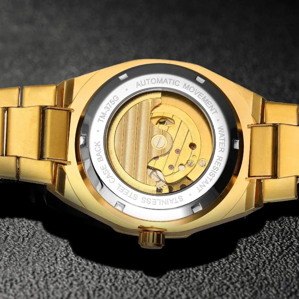 Male Clock Business Watches for vertically postwar Men Gosasa Men's Automatic Mechanical Watch Stainless Steel Skeleton Waterproof 