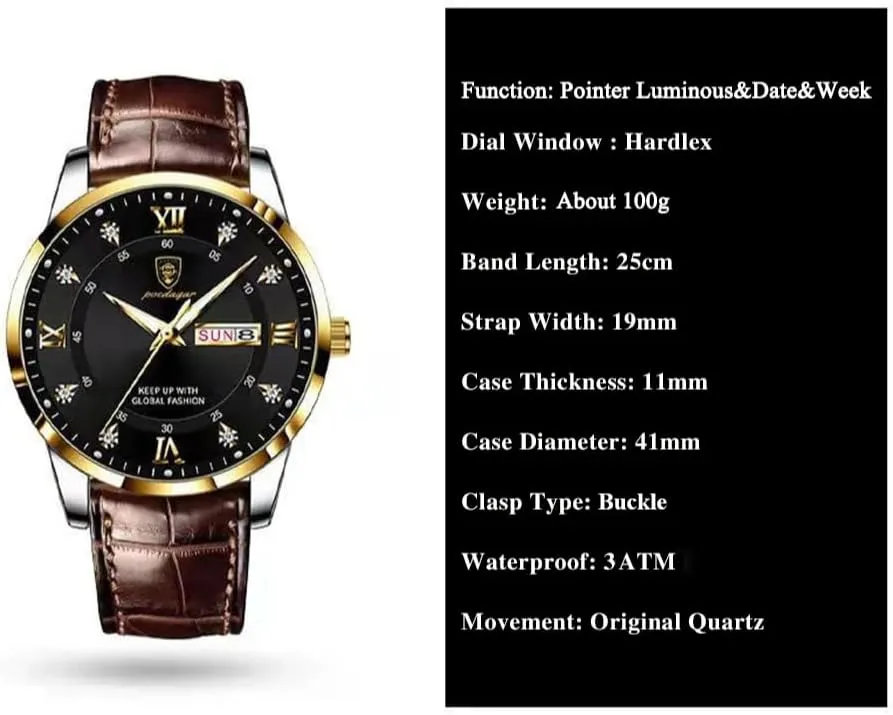 Man Fashion Business Wristwatch Casual Sports Watch for Men loose relogio Men Watches Waterproof Luminous Leather Quartz 