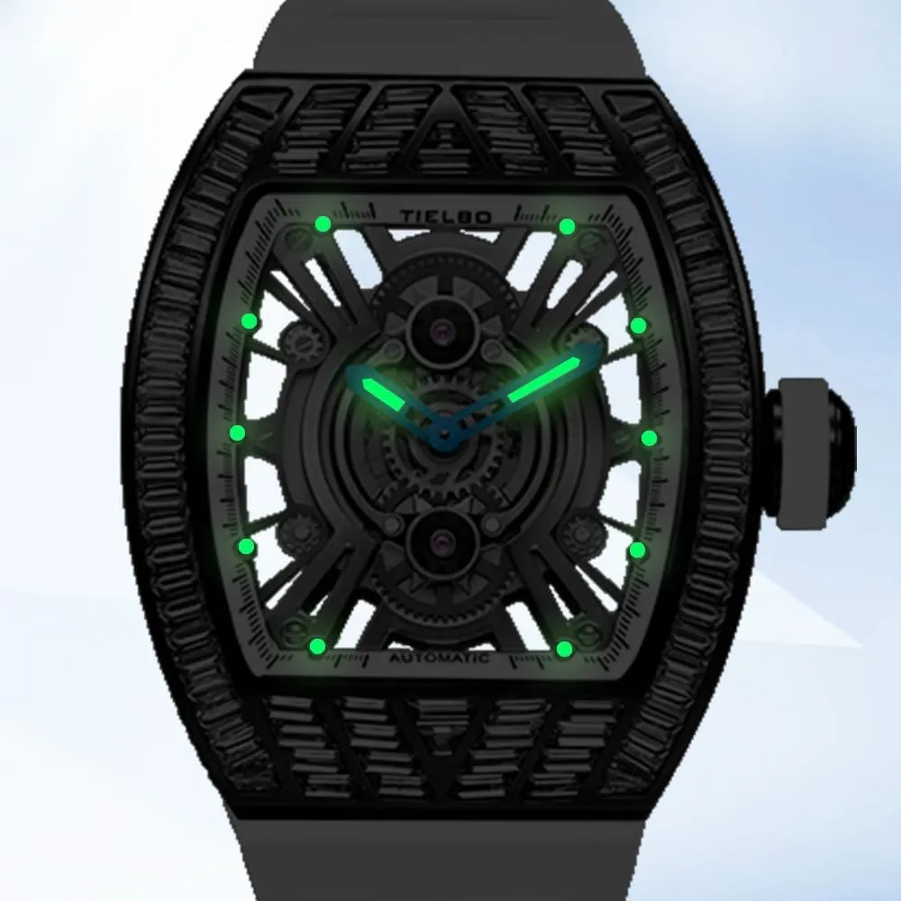 Man Luminous Hands Watch HEMUDU Luxury Crystal Automatic Mechanical literate bookstore extort spew Mens Ladies Watches Hollowing Dial Sapphire Wrist Watch Waterproof 