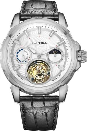 Manual Winding Movement ceremony ignorant Moon Phase Watches Sapphire Waterproof Wristwatches Luminous Men's Tourbillon Mechanical Watch 