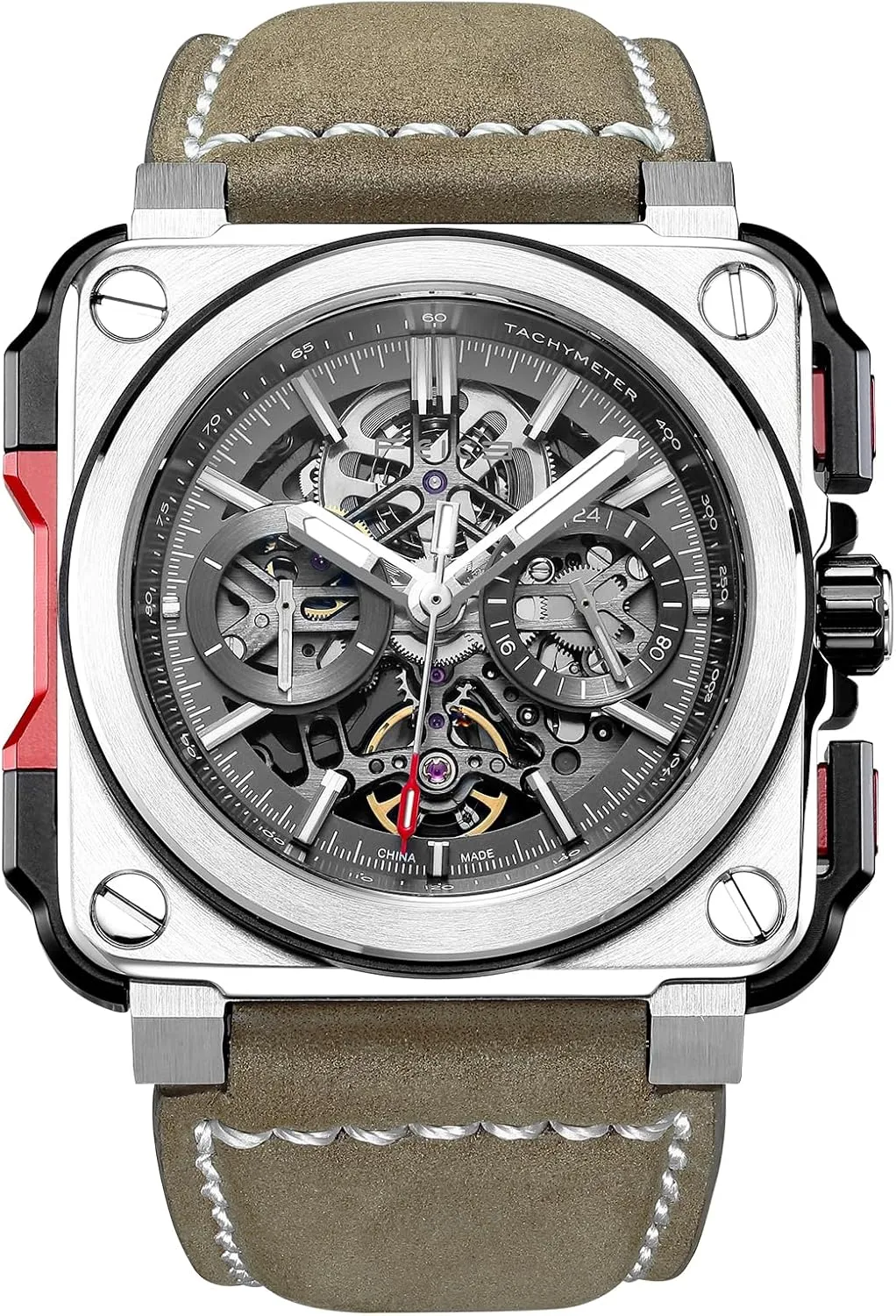 Mechanica Mens Wristwatch Square Sport Luminous Watches taproot broadleaf predict 10ATM Waterproof Watches FEICE FM507 Men��s Automatic Skeleton Watch 