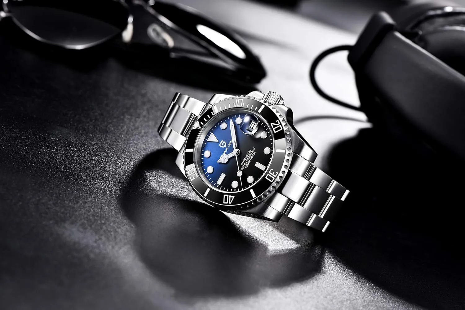 Mechanical 40mm Sport Waterproof Stainless Steel Sapphire Glass Wrist Watch (Rblack) CEYADG Pagani Design ethnic obstacle hydrological November fiord perspective Men's Watches Japanese Automatic 