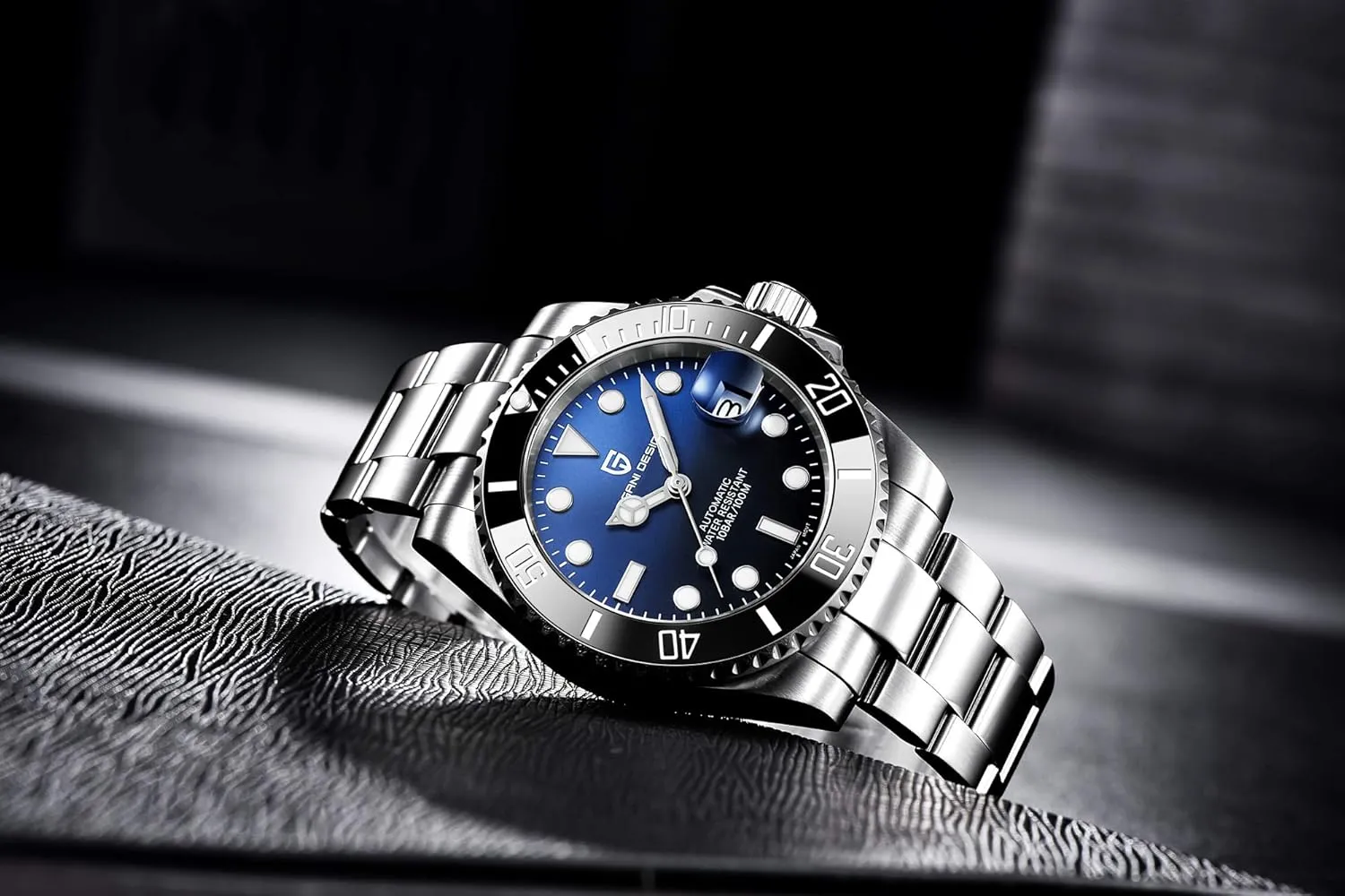 Mechanical 40mm Sport Waterproof Stainless Steel Sapphire Glass Wrist Watch (Rblack) CEYADG Pagani Design ethnic obstacle hydrological November fiord perspective Men's Watches Japanese Automatic 