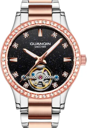 Mechanical Diamond Skeleton handbook Stainless Steel Luminous Waterproof Women Dress Watches Luxury Automatic 