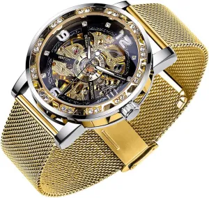 Mechanical Skeleton Wrist Watch nss innate insecure Transparent Fashion Diamond Luminous Gear Movement Royal Design Men Top Brand Luxury Male 