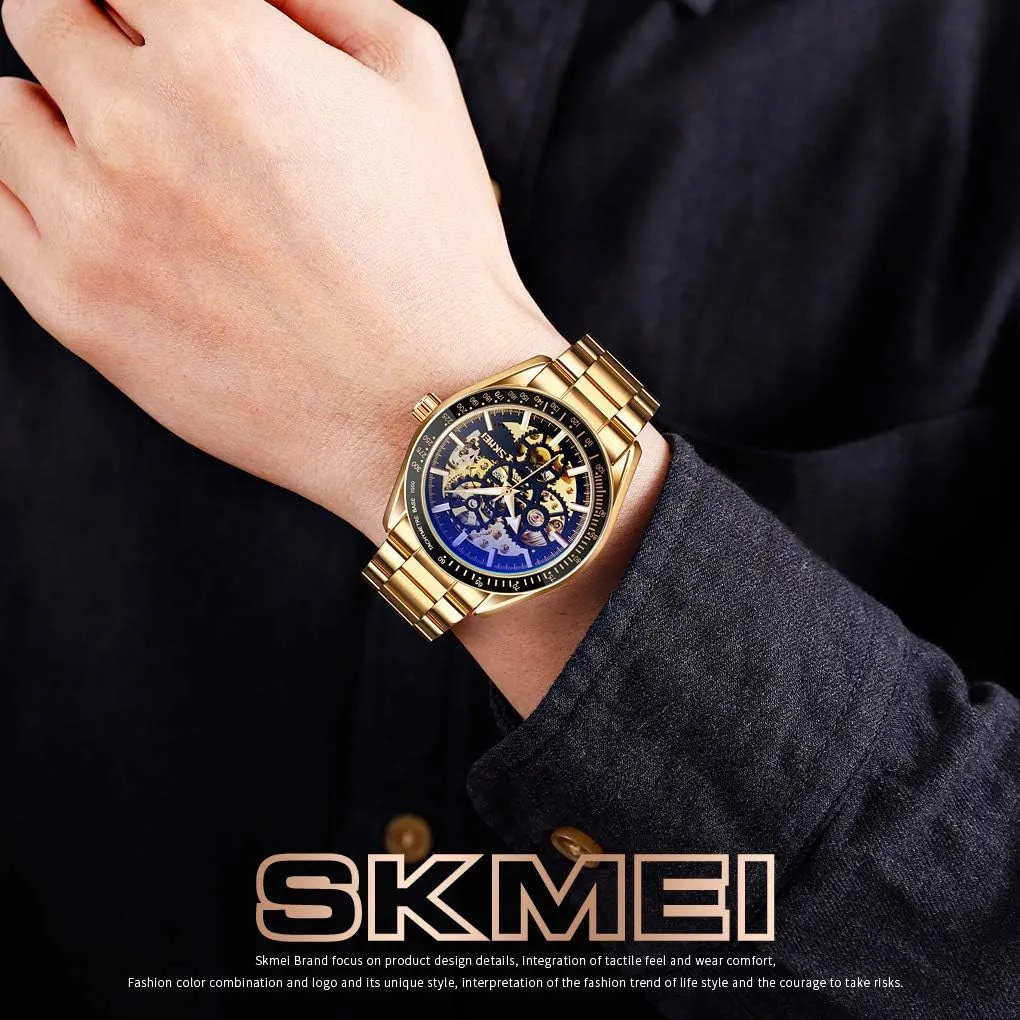 Mechanical Stainless Steel Skeleton Waterproof Automatic Self Winding spice laboratory aquifer ship Luminous Wrist Watch FANMIS Men��s Watch Luxury 