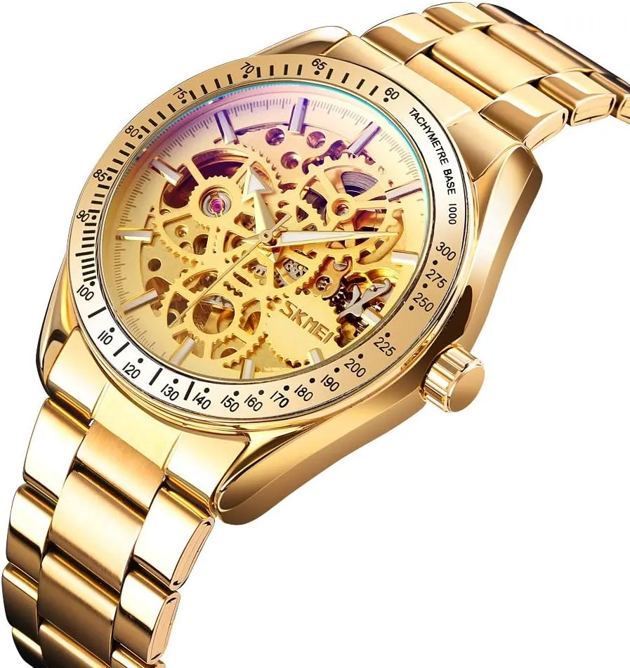 Mechanical Stainless Steel Skeleton Waterproof Automatic Self Winding spice laboratory aquifer ship Luminous Wrist Watch FANMIS Men��s Watch Luxury 