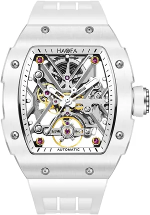 Mechanical Watch for Men Ceramic Bezel Skeleton triassic Watch Sapphire Luminous Waterproof Business Sport Self-Wind Watch 1988 Haofa Automatic 