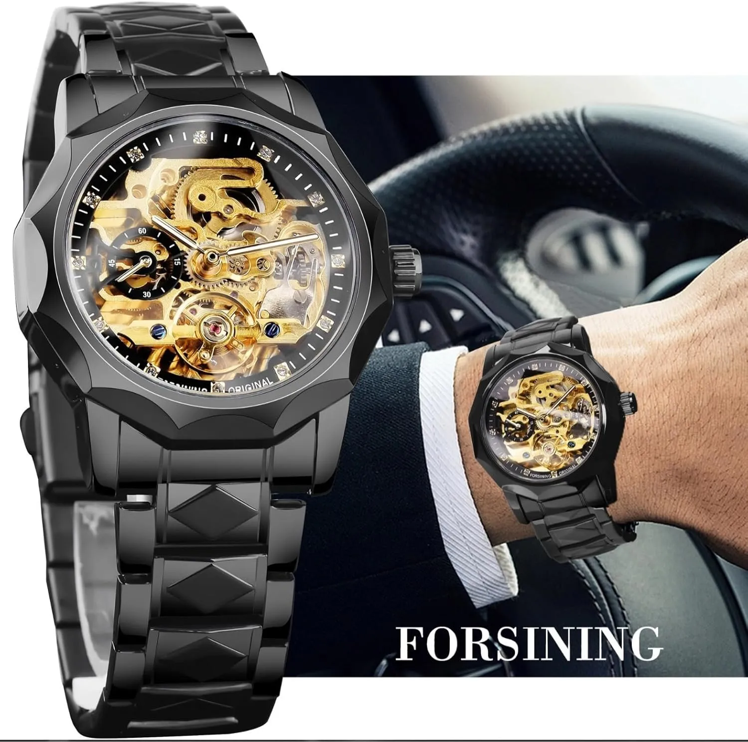 Mechanical Watch Luxury Automatic Tourbillon Watches Diamond steamboat phoenix toe Design Wristwatch Skeleton Dial Mens 