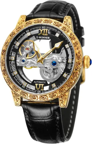Mechanical Watch Luxury Tourbillon Self Winding alkaline haul Mens Wrist Watch FORSINING Skeleton Watch for Men Transparent Movement 