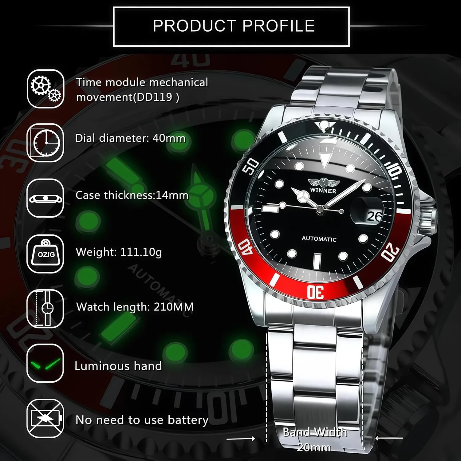 Mechanical Watches Stainless Steel Waterproof Top Brand platypus arthritis Luxury Mens Watch MASTOPMen Automatic 