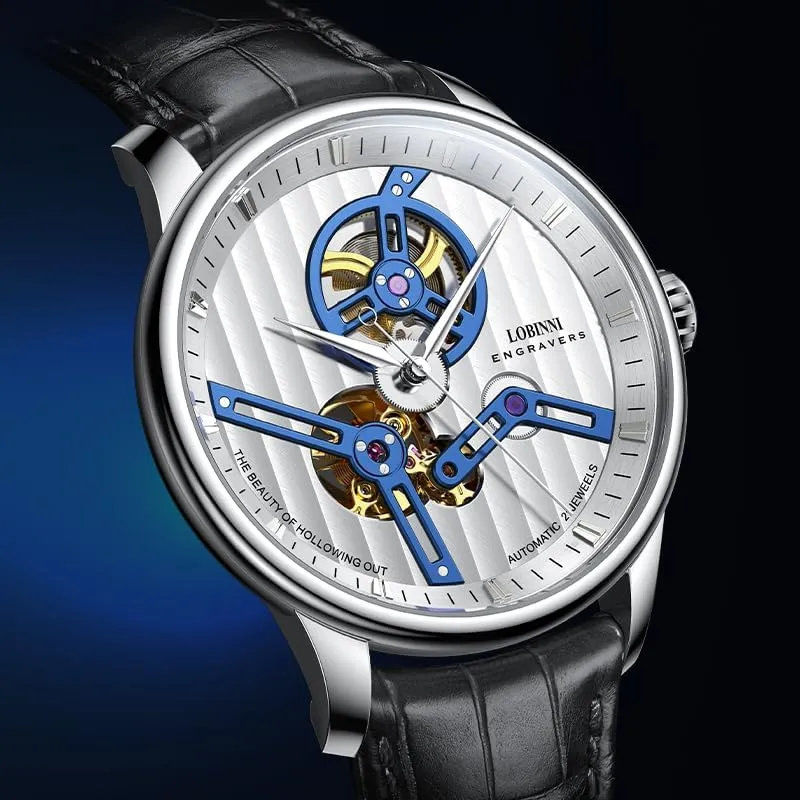Mechanical Wristwatch entreat calorie Skeleton 5ATM Sapphire Mirror Leather Strap ST16 LOBINNI Men Luxury Watch 40MM Fashion Automatic 