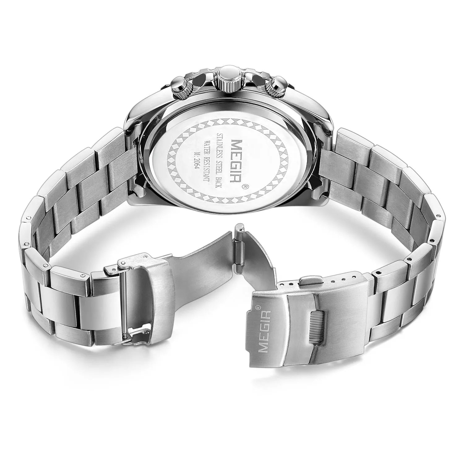 MEGIR Original Luxury Business Quartz Watch Men Brand Stainless Steel Chronograph Military WristWatch Clock Relogio Masculino
