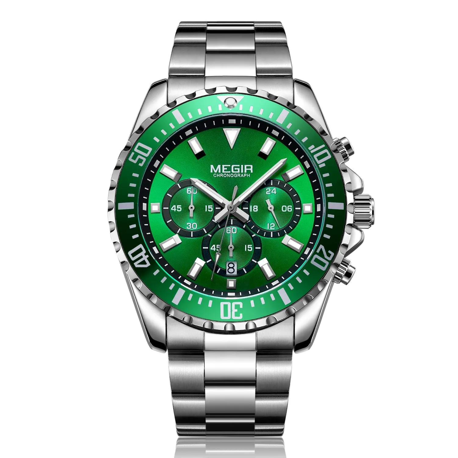 MEGIR Original Luxury Business Quartz Watch Men Brand Stainless Steel Chronograph Military WristWatch Clock Relogio Masculino