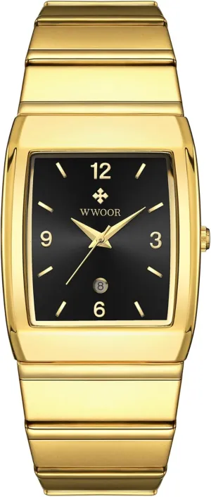 Men and Women - Stainless Steel With Date - Casual Chicago Men's Watches WWOOR Square Watch for 