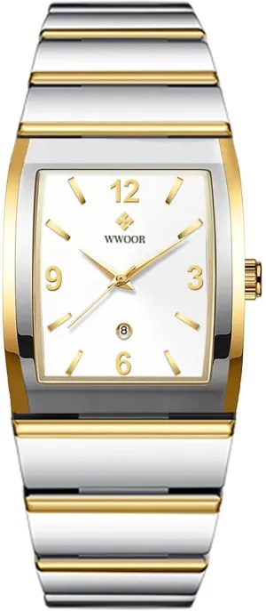 Men and Women - Stainless Steel With Date - Casual Men's Watches WWOOR fragility handsome mainland grassy utilize crustal Square Watch for 