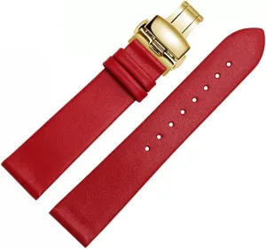 Men and Women -thin Soft Buckle Accessories Thin Plain Grain Watch Chain roost Leather Watch Strap for 