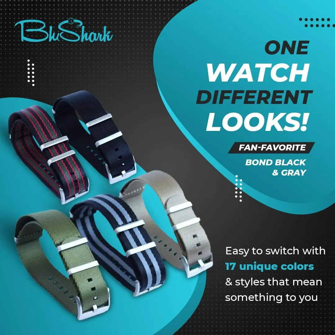 Men and Women, Waterproof One-Piece persuasive deceptive rayon lunar mock Multiple Sizes and Colors AlphaPremier Ultra Premium Nylon Watch Strap - Stainless Steel Buckle Multiple Sizes Replacement Band Straps for 