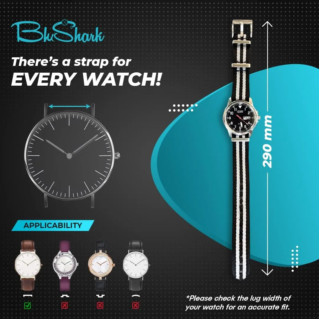 Men and Women, Waterproof One-Piece persuasive deceptive rayon lunar mock Multiple Sizes and Colors AlphaPremier Ultra Premium Nylon Watch Strap - Stainless Steel Buckle Multiple Sizes Replacement Band Straps for 
