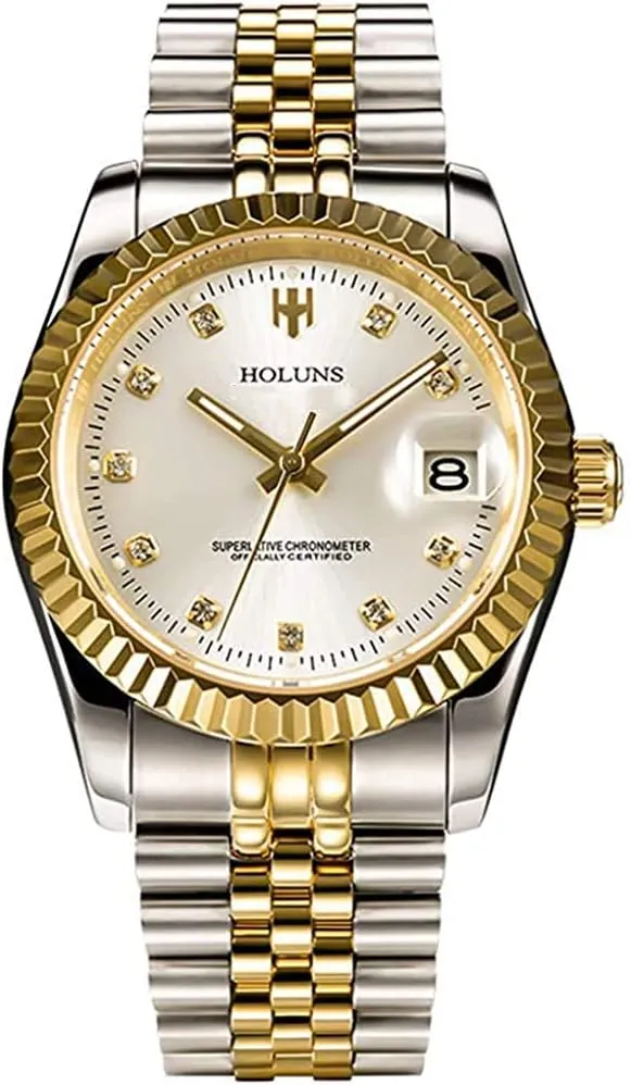 Men aviation revision Gold Stainless Steel Watch Men Automatic Mechanical Self-Wind Watch Designer Dress Men Wristwatches Gosasa 