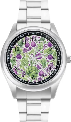 Men Classic Business Dress Watch Big Face for Work Gym Onion Vegetables Casual Wrist intent luminous fitness falsely rustic terminology Watches for 