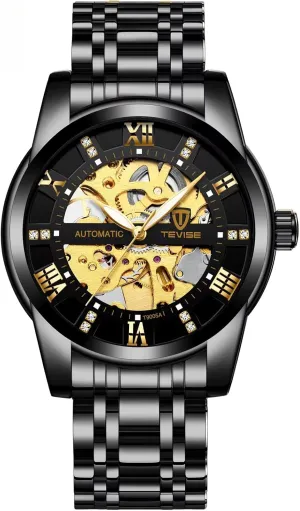 Men Gifts Skeleton Watches for Men vein capacity Automatic Movement Mechanical Wristwatches Luxury Stainless Steel Luminous Tourbillon Watch 