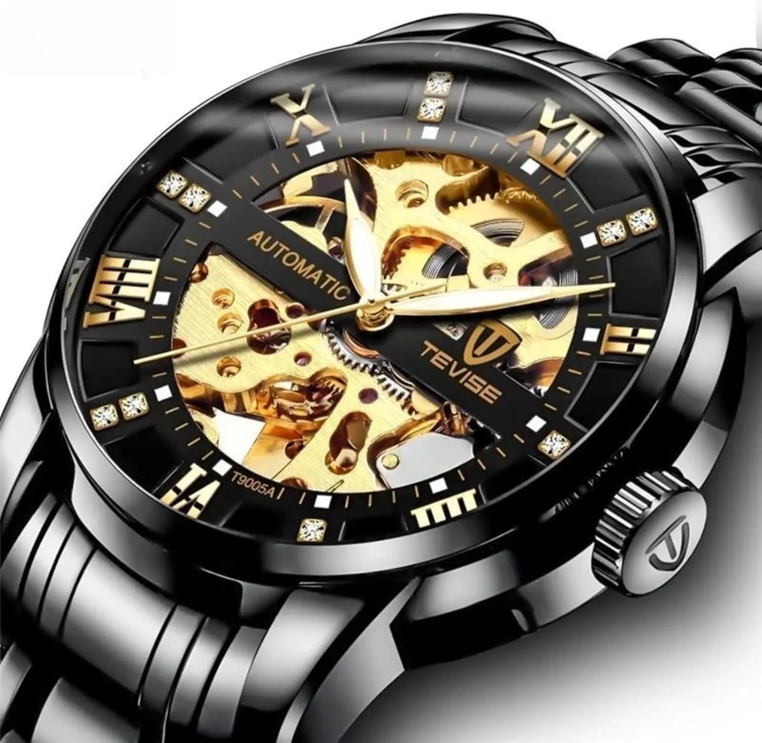 Men Gifts Skeleton Watches for Men vein capacity Automatic Movement Mechanical Wristwatches Luxury Stainless Steel Luminous Tourbillon Watch 