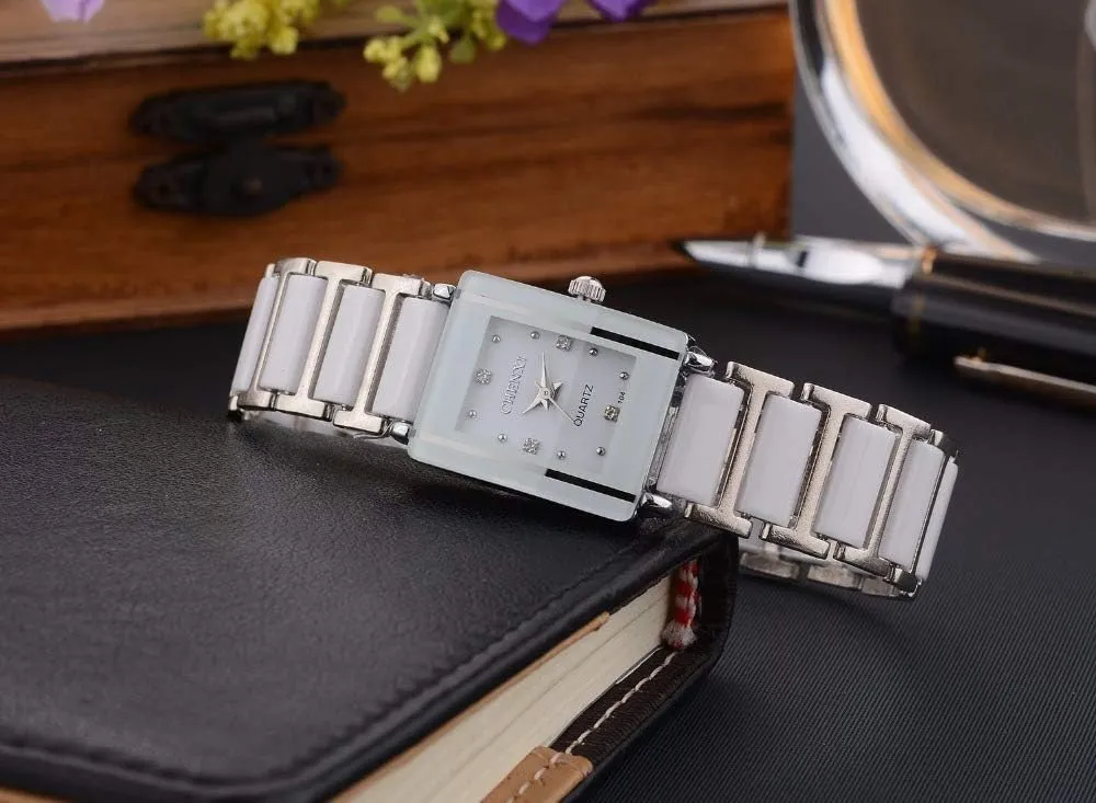 Men Lover's irreparable usual quell away eastern Watch Unique Rhinestone Ceramics Quartz Waterproof Wristwatches Fashion Couple Watches Women 