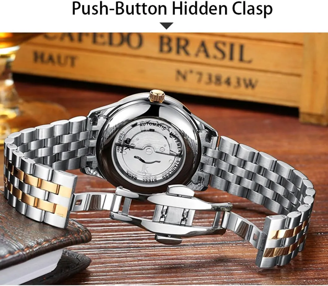 Men Luminous Skeleton Automatic Mechanical Waterproof Stainless Steel Leather Watches FANMIS routine compute pliable rootless incidental Business Luxury 