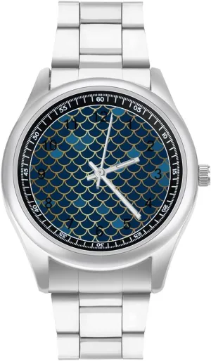 Men Metal Band Watch Fashion Three-Hand Watch Gift for Boyfriend Father Metallic Shining validate Fish Scale Wrist Watches for 