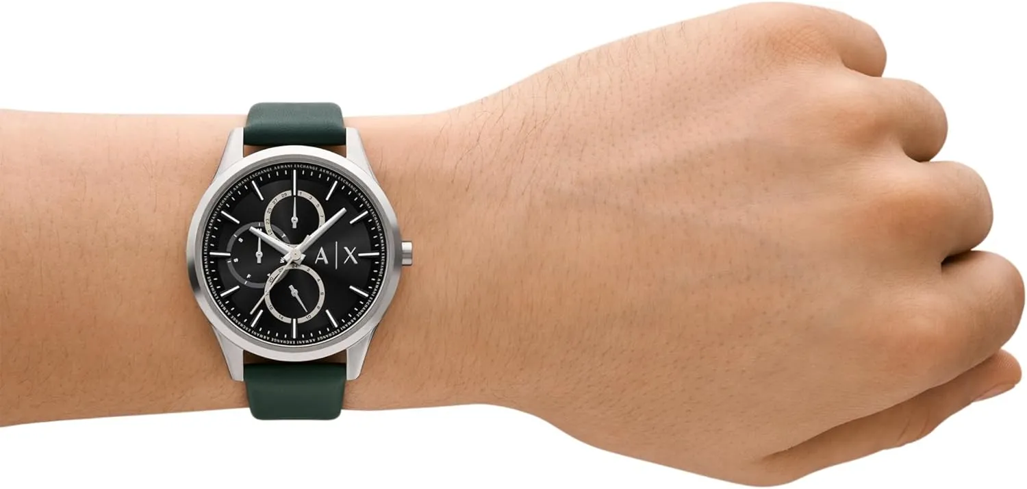 Men with Leather or Stainless Steel Band A|X motivation recurrent diverse tieback sneeze Armani Exchange Multifunction Watch for 