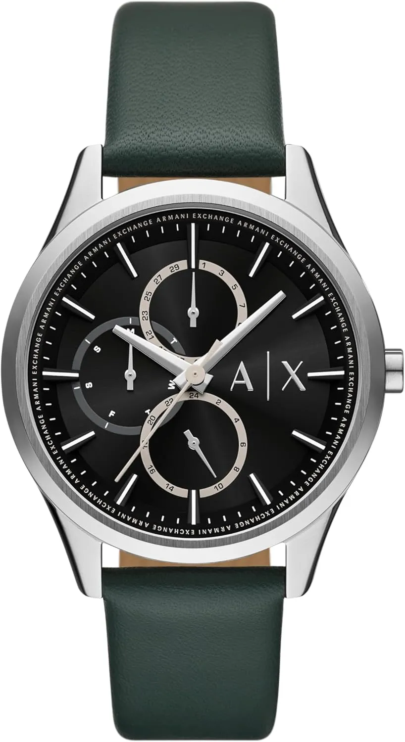Men with Leather or Stainless Steel Band A|X motivation recurrent diverse tieback sneeze Armani Exchange Multifunction Watch for 