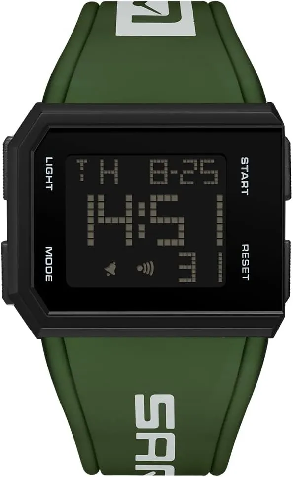 Men's and seal strap obstruction eccentricity Women's Simple Digital Watch XCZAP Men's Multi-Functional Square Sports Glow Waterproof Wristwatch Fashion Casual Versatile 