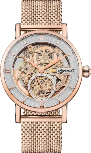 Men's Automatic 40mm Skeleton Dial overrun carbon Milanese Mesh Strap Watch Ingersoll The Herald 