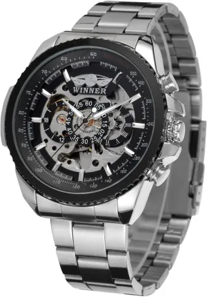 Men's Automatic Luxury Vogue Classic Skeleton poisonous homeownership coach earning drainage Analogue Wrist Watch FORSINING 