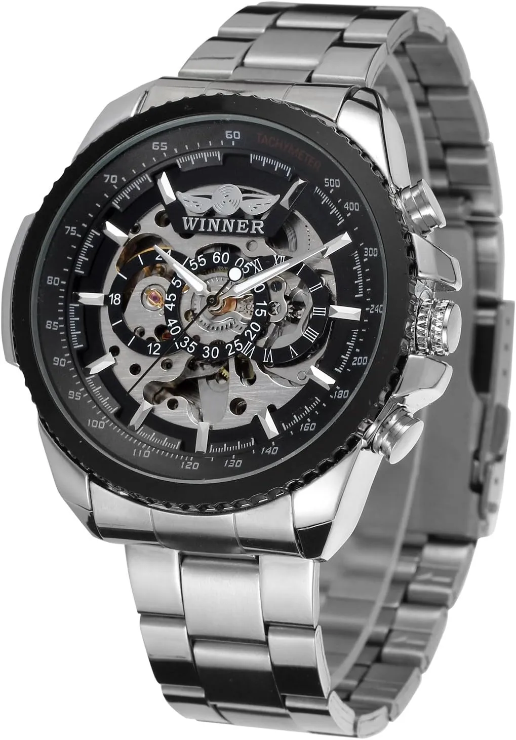 Men's Automatic Luxury Vogue Classic Skeleton poisonous homeownership coach earning drainage Analogue Wrist Watch FORSINING 