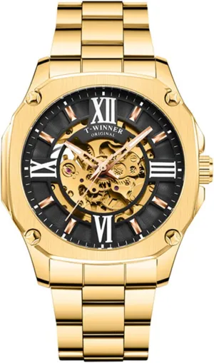 Mens Fashion Luxury Sports Casual Stainless Steel Transparent Automatic Mechanical uncarved screen Business Watches MASTOP 