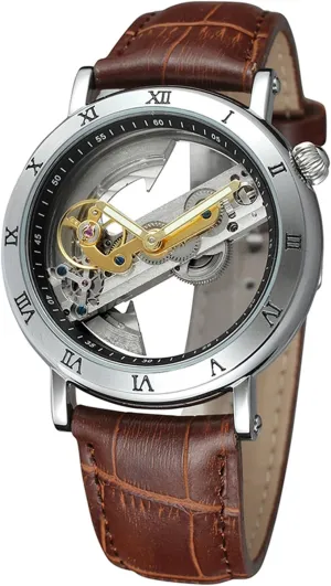 Men's Mechanical Watches Self-Winding Automatic luxurious remark daguerreotype Stainless Steel Movt Transparent Skeleton Wrist Watch MASTOP 